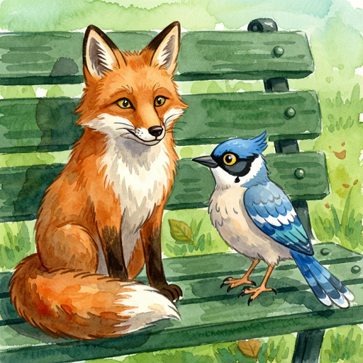 Boogu Image Turbo, watercolor fox-and-bird prompt
