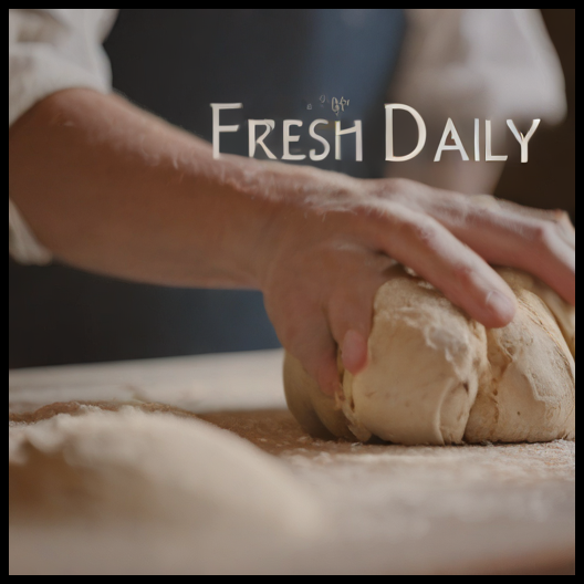 SDXL Turbo, combined bakery-text + kneading-hands prompt