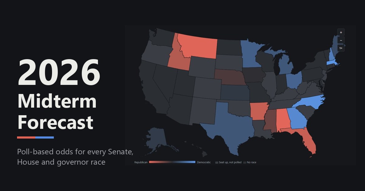 I built a forecast map for the 2026 US Senate, House and Governor races logo